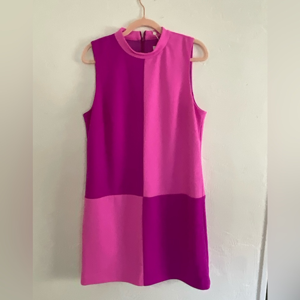 Trina Turk Lucia Pink Purple Colorblock Dress 12 NWT